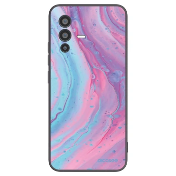 Picasee silikonowe czarne etui na Vivo V23 5G - Pink liquid