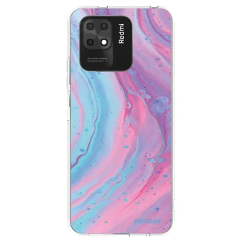 Picasee silikonowe przeźroczyste etui na Xiaomi Redmi 10C - Pink liquid