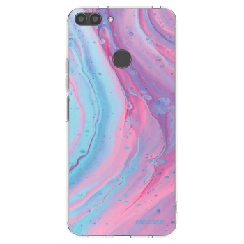 Picasee silikonowe przeźroczyste etui na Huawei P Smart - Pink liquid