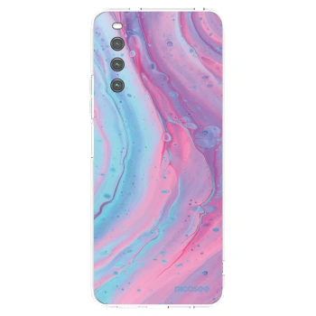 Picasee silikonowe przeźroczyste etui na Sony Xperia 10 IV 5G - Pink liquid