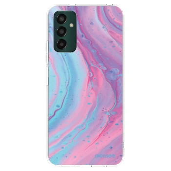 Picasee silikonowe przeźroczyste etui na Samsung Galaxy M13 M135F - Pink liquid