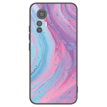 Picasee silikonowe czarne etui na Xiaomi 12 Lite - Pink liquid