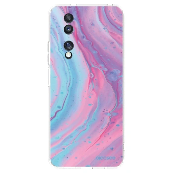 Picasee silikonowe przeźroczyste etui na Honor 70 - Pink liquid