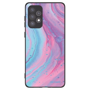 Picasee silikonowe czarne etui na Samsung Galaxy A73 5G - Pink liquid