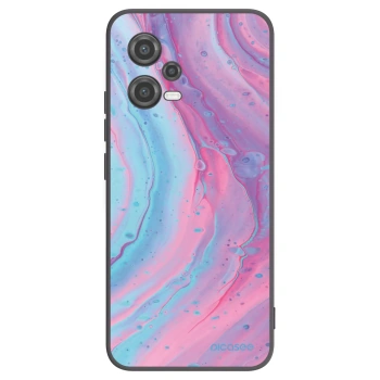Picasee silikonowe czarne etui na Xiaomi Poco X5 - Pink liquid