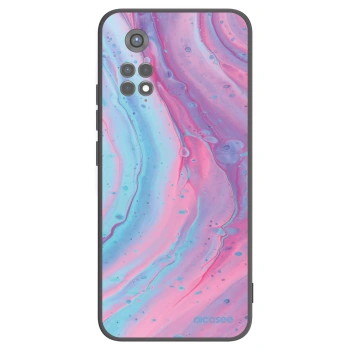 Picasee silikonowe czarne etui na Xiaomi Redmi Note 11S 5G - Pink liquid