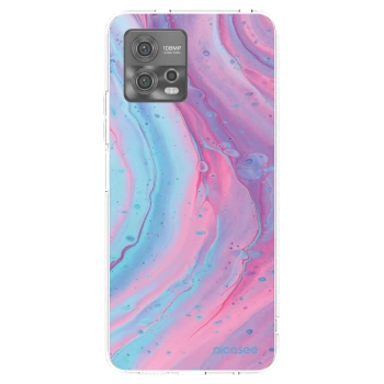 Picasee silikonowe przeźroczyste etui na Motorola Moto G72 - Pink liquid