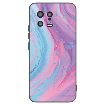 Picasee silikonowe czarne etui na Xiaomi 13 - Pink liquid