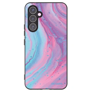 Picasee silikonowe czarne etui na Samsung Galaxy A54 5G A546B - Pink liquid