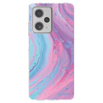 Picasee silikonowe przeźroczyste etui na Xiaomi Redmi Note 12 Pro+ 5G - Pink liquid