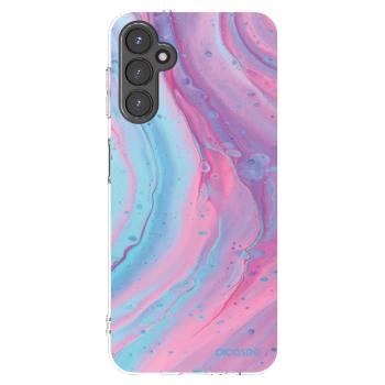 Picasee silikonowe przeźroczyste etui na Samsung Galaxy A14 4G A145R - Pink liquid