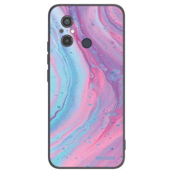 Picasee silikonowe czarne etui na Xiaomi Redmi 12C - Pink liquid