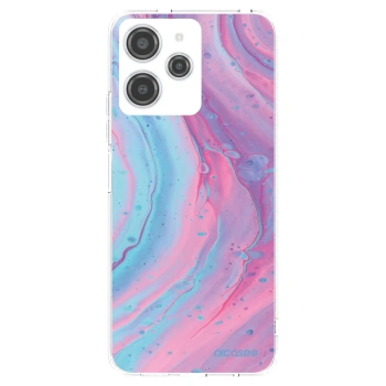 Picasee silikonowe przeźroczyste etui na Xiaomi Redmi 12 4G - Pink liquid