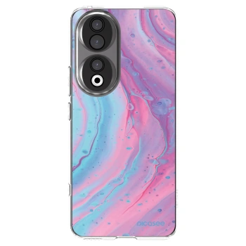 Picasee silikonowe przeźroczyste etui na Honor 90 5G - Pink liquid