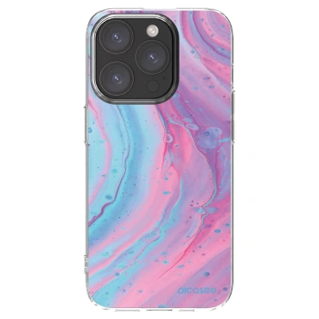Picasee silikonowe przeźroczyste etui na Apple iPhone 15 Pro - Pink liquid