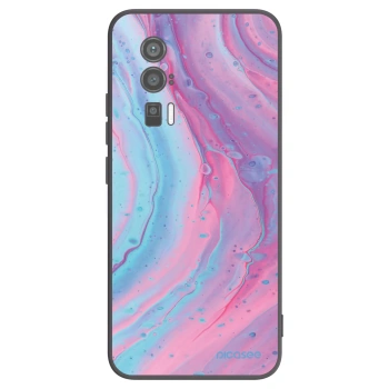 Picasee silikonowe czarne etui na Xiaomi Poco F5 Pro 5G - Pink liquid