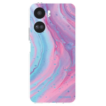 Picasee silikonowe przeźroczyste etui na Honor 90 Lite 5G - Pink liquid