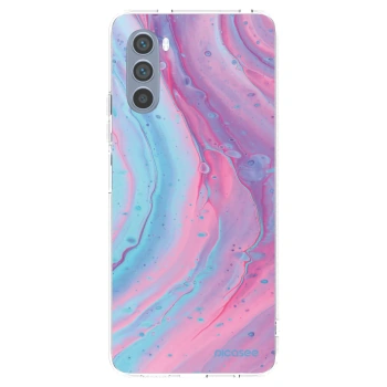Picasee silikonowe przeźroczyste etui na Motorola Moto G62 - Pink liquid