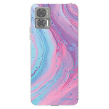 Picasee silikonowe przeźroczyste etui na Motorola Edge 30 Neo - Pink liquid
