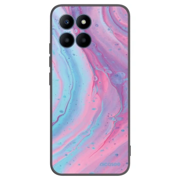 Picasee silikonowe czarne etui na Honor 70 Lite - Pink liquid