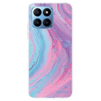 Picasee silikonowe przeźroczyste etui na Honor 70 Lite - Pink liquid