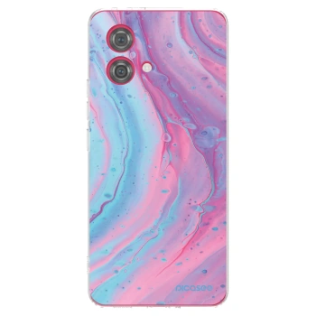 Picasee silikonowe przeźroczyste etui na Motorola Moto G84 5G - Pink liquid