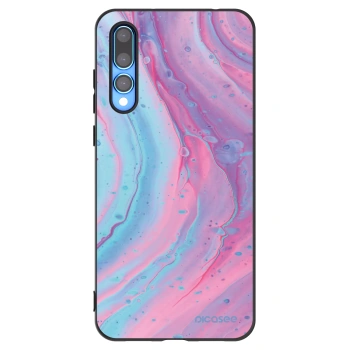 Picasee silikonowe czarne etui na Huawei P20 Pro - Pink liquid
