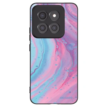 Picasee silikonowe czarne etui na Xiaomi 14 Pro - Pink liquid