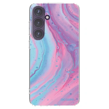Picasee silikonowe przeźroczyste etui na Samsung Galaxy S24+ S926B 5G - Pink liquid