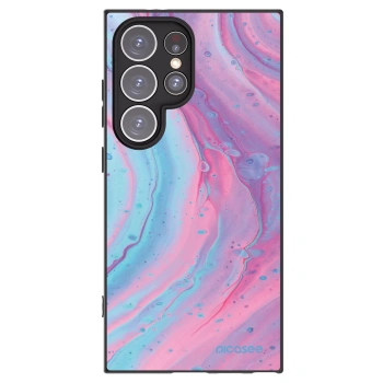 Picasee silikonowe czarne etui na Samsung Galaxy S24 Ultra S928B 5G - Pink liquid