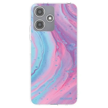 Picasee silikonowe przeźroczyste etui na Xiaomi Redmi 12 5G - Pink liquid