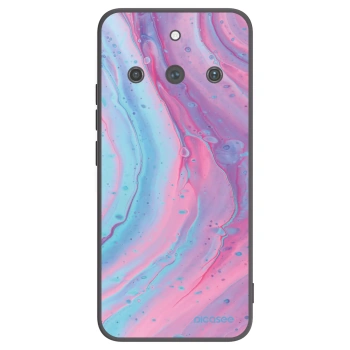 Picasee silikonowe czarne etui na Realme 11 Pro+ - Pink liquid