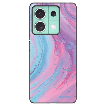 Picasee silikonowe czarne etui na Xiaomi Redmi Note 13 5G - Pink liquid