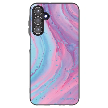 Picasee silikonowe czarne etui na Samsung Galaxy A15 A156B 5G - Pink liquid