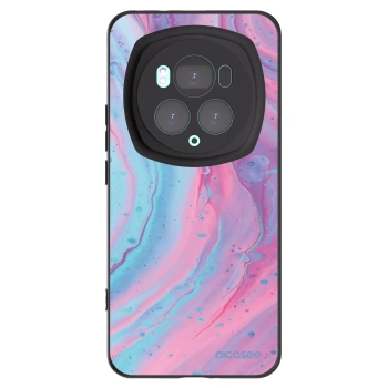 Picasee silikonowe czarne etui na Honor Magic6 Pro - Pink liquid