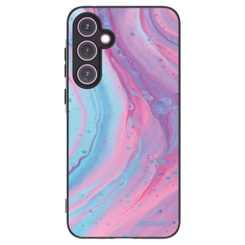 Picasee silikonowe czarne etui na Samsung Galaxy A35 5G A356B - Pink liquid