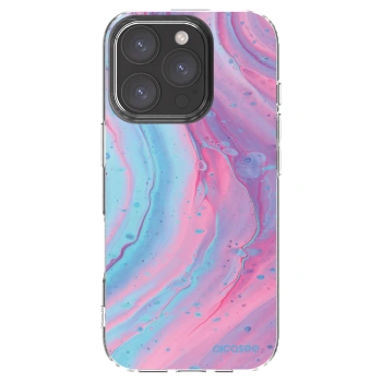 Picasee silikonowe przeźroczyste etui na Apple iPhone 16 Pro - Pink liquid