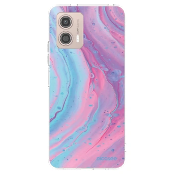 Picasee silikonowe przeźroczyste etui na Motorola Moto G53 5G - Pink liquid