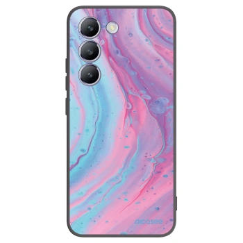 Picasee silikonowe czarne etui na Vivo V40 SE 5G - Pink liquid