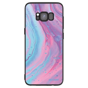 Picasee silikonowe czarne etui na Samsung Galaxy S8 G950F - Pink liquid