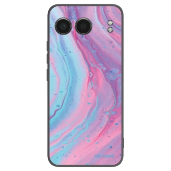 Picasee silikonowe czarne etui na OnePlus Nord 4 - Pink liquid