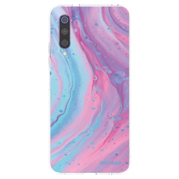 Picasee silikonowe przeźroczyste etui na Xiaomi Mi 9 - Pink liquid