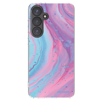 Picasee silikonowe przeźroczyste etui na Samsung Galaxy S24 FE S721B - Pink liquid