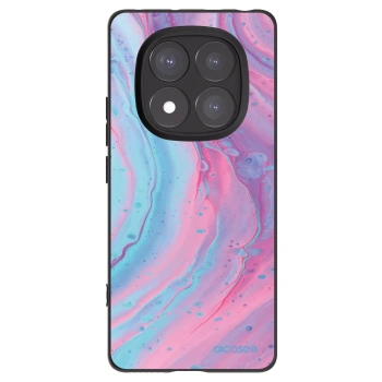 Picasee silikonowe czarne etui na Xiaomi Redmi Note 14 Pro 5G - Pink liquid