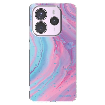 Picasee silikonowe przeźroczyste etui na Xiaomi Redmi Note 14 5G - Pink liquid