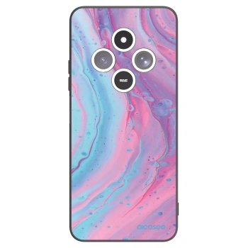 Picasee silikonowe czarne etui na Xiaomi Redmi 14C - Pink liquid
