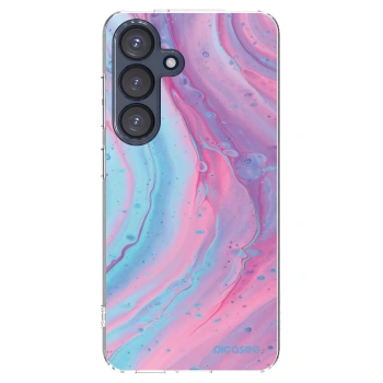 Picasee silikonowe przeźroczyste etui na Samsung Galaxy S25 5G - Pink liquid