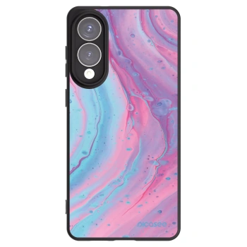 Picasee silikonowe czarne etui na Samsung Galaxy S25 Edge 5G - Pink liquid