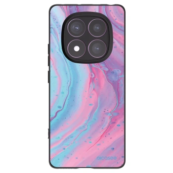 Picasee silikonowe czarne etui na Xiaomi Redmi Note 14 Pro 4G - Pink liquid