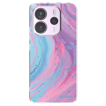 Picasee silikonowe przeźroczyste etui na Xiaomi Redmi Note 14 4G - Pink liquid